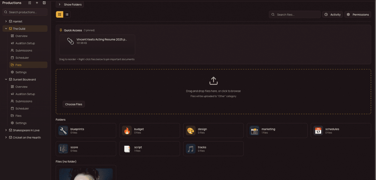 Share production files with your team